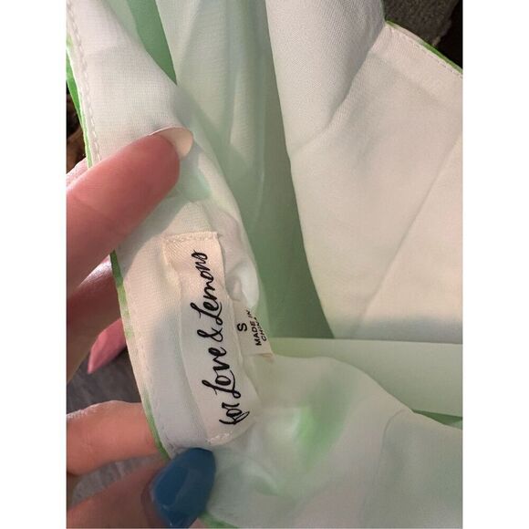 NWT For Love & Lemons Devon Green & White Tie Dye Mini Dress Size Small - Picture 7 of 9